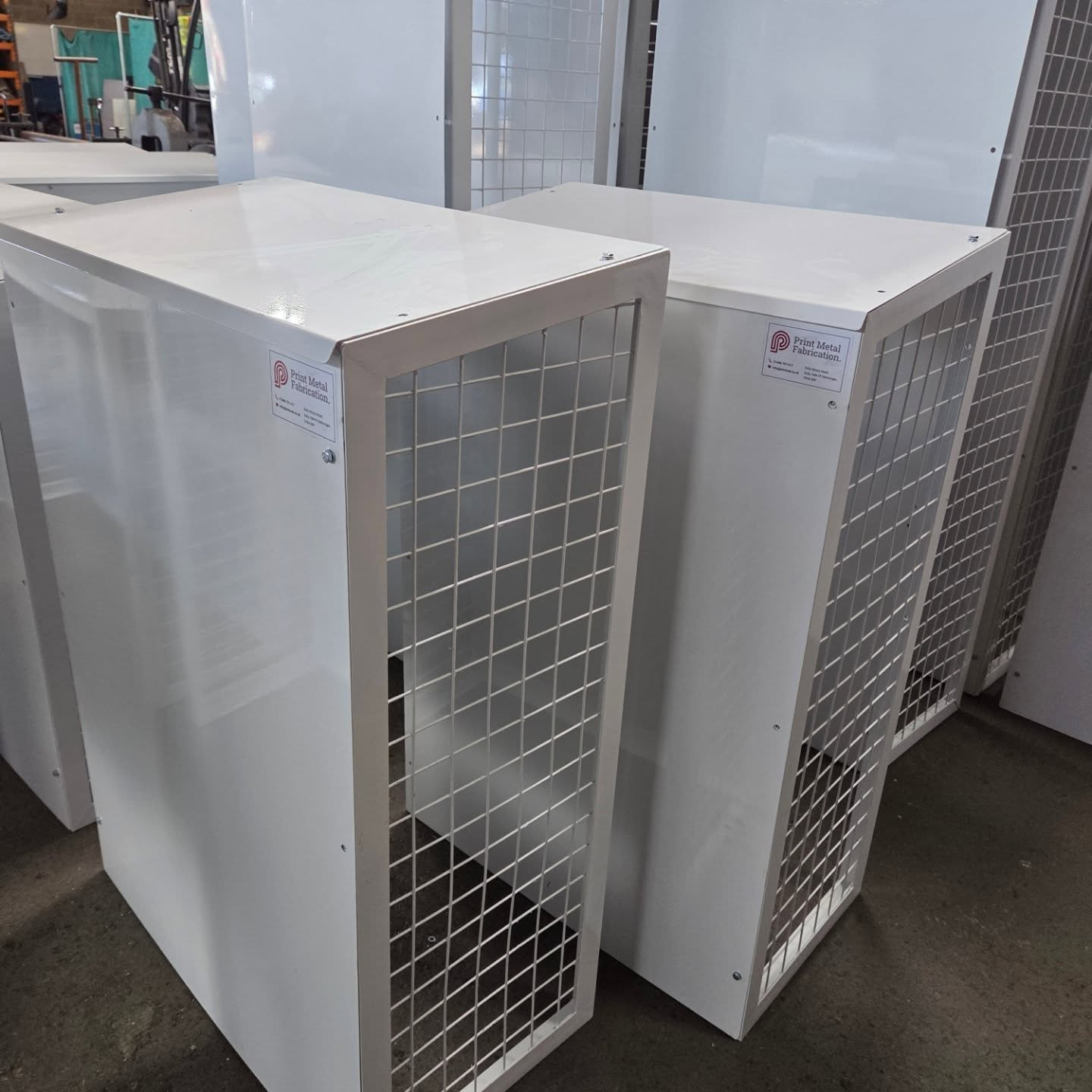 Galvanised steel cage with mesh panels