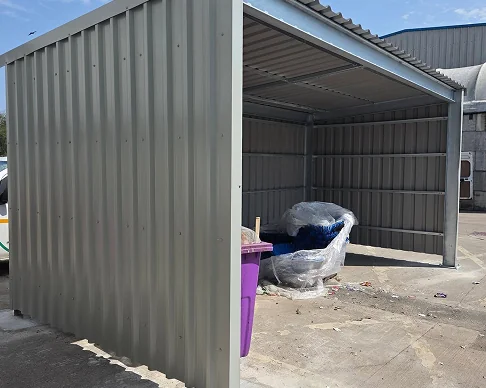 Metal building construction project