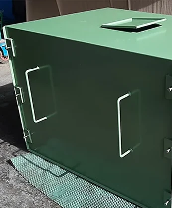 Green metal fabrication box