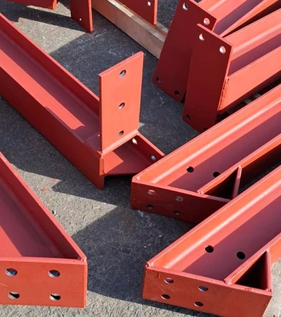 Steel beams installed in construction